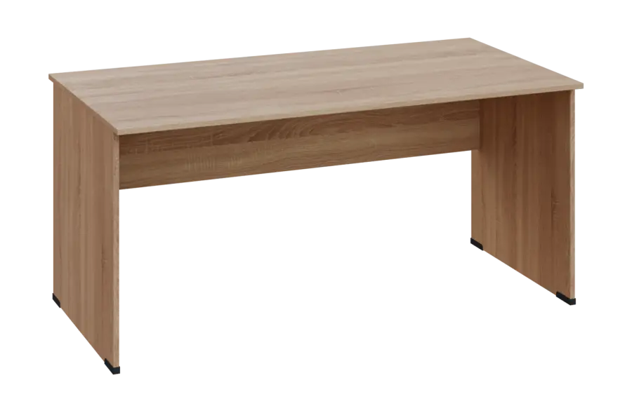 EPL 28 - 16 stůl kancelářský, dřevěná podnož, deska 25 mm, široký 1600 mm, dub bardolino